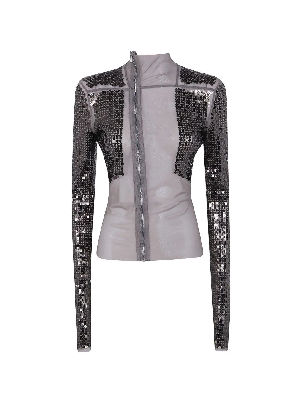 sequin-embellished zip-up jacket - 1