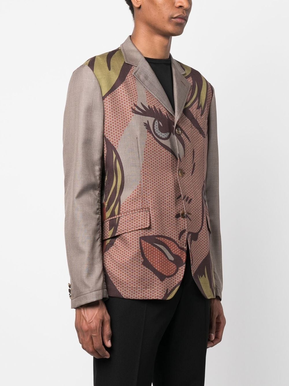 graphic-print single-breasted blazer - 3