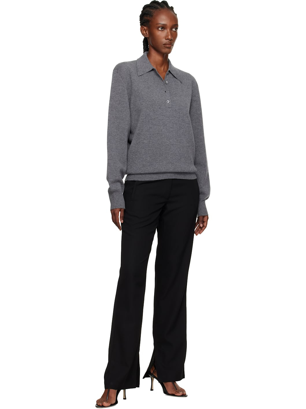 Gray Compact Knitted Polo - 4