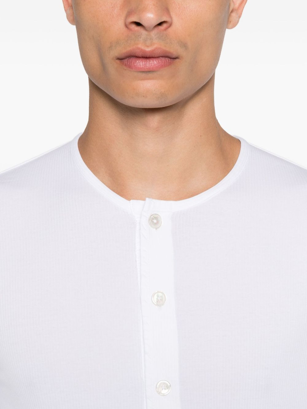 long-sleeve button-placket T-shirt - 4
