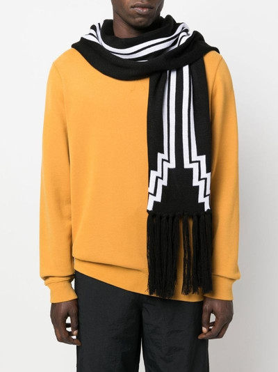 Marcelo Burlon County Of Milan contrasting stripe-print knit scarf outlook