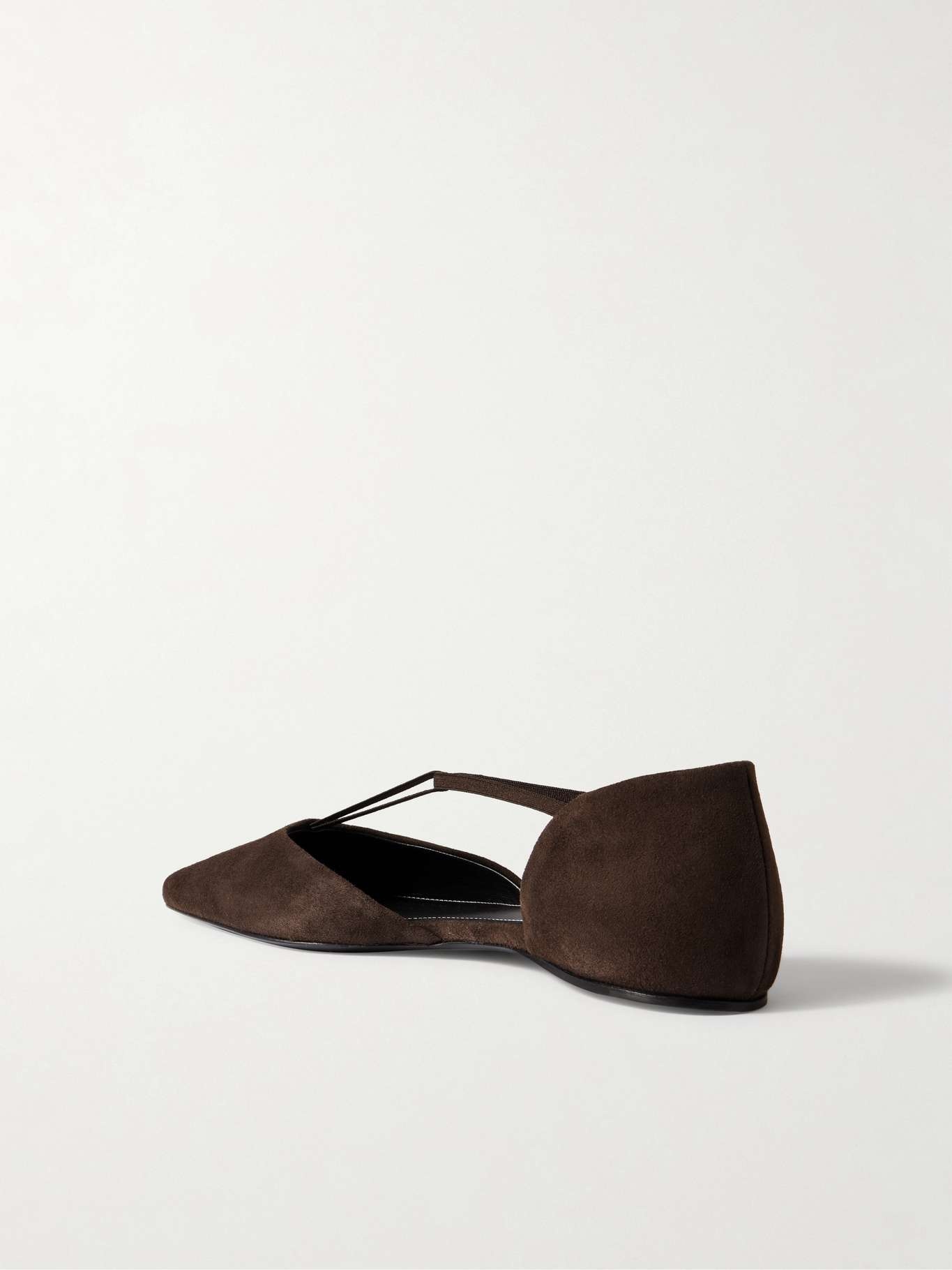 The T-strap suede point-toe flats Brown - 3