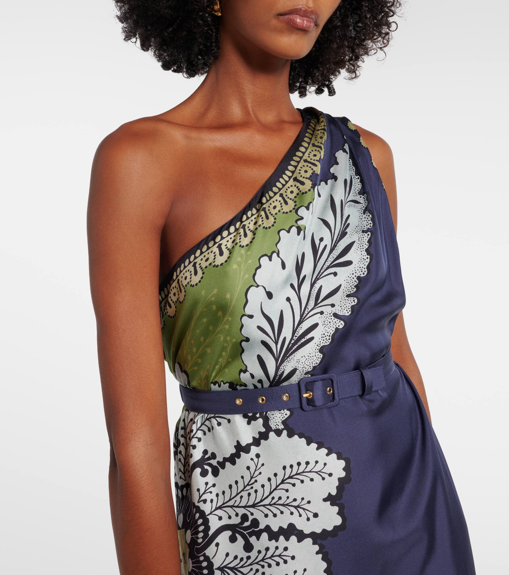 Roy floral one-shoulder silk maxi dress - 4