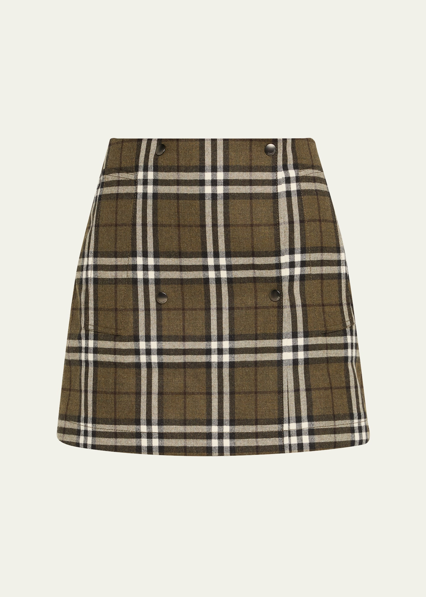 Check Double-Breasted Mini Skirt - 1