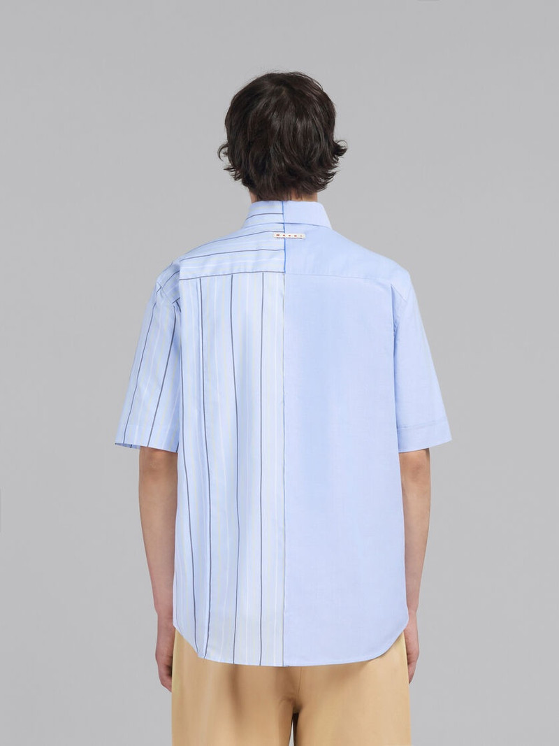 LIGHT BLUE BIO POPLIN HALF-AND-HALF SHIRT 3