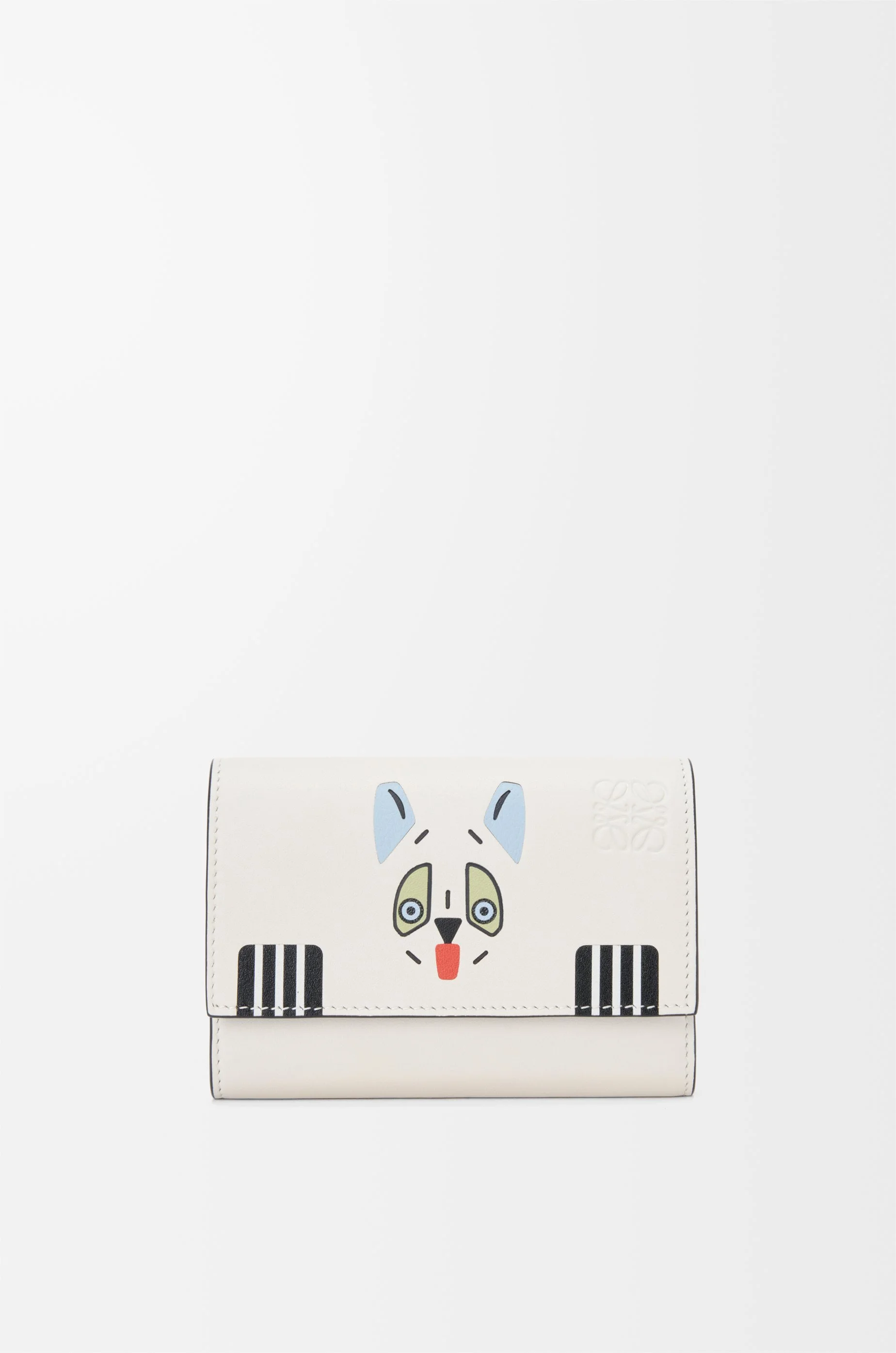 Futurist Cat small vertical wallet in classic calfskin - 1