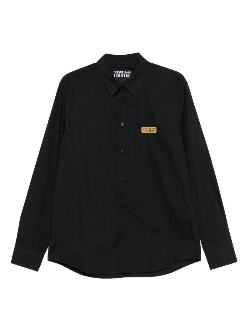 logo-plaque cotton shirt 1