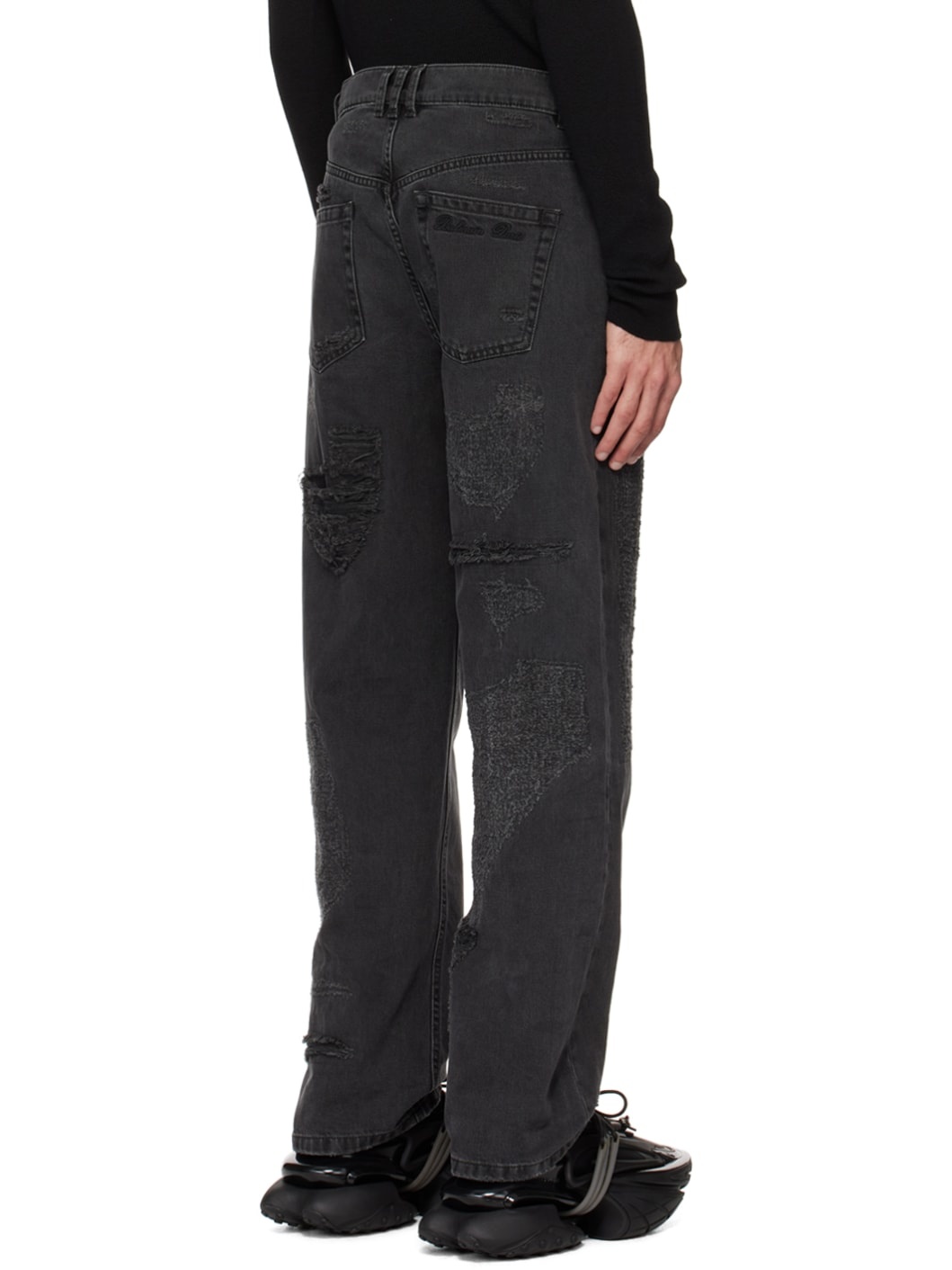 Black Distressed Jeans - 3