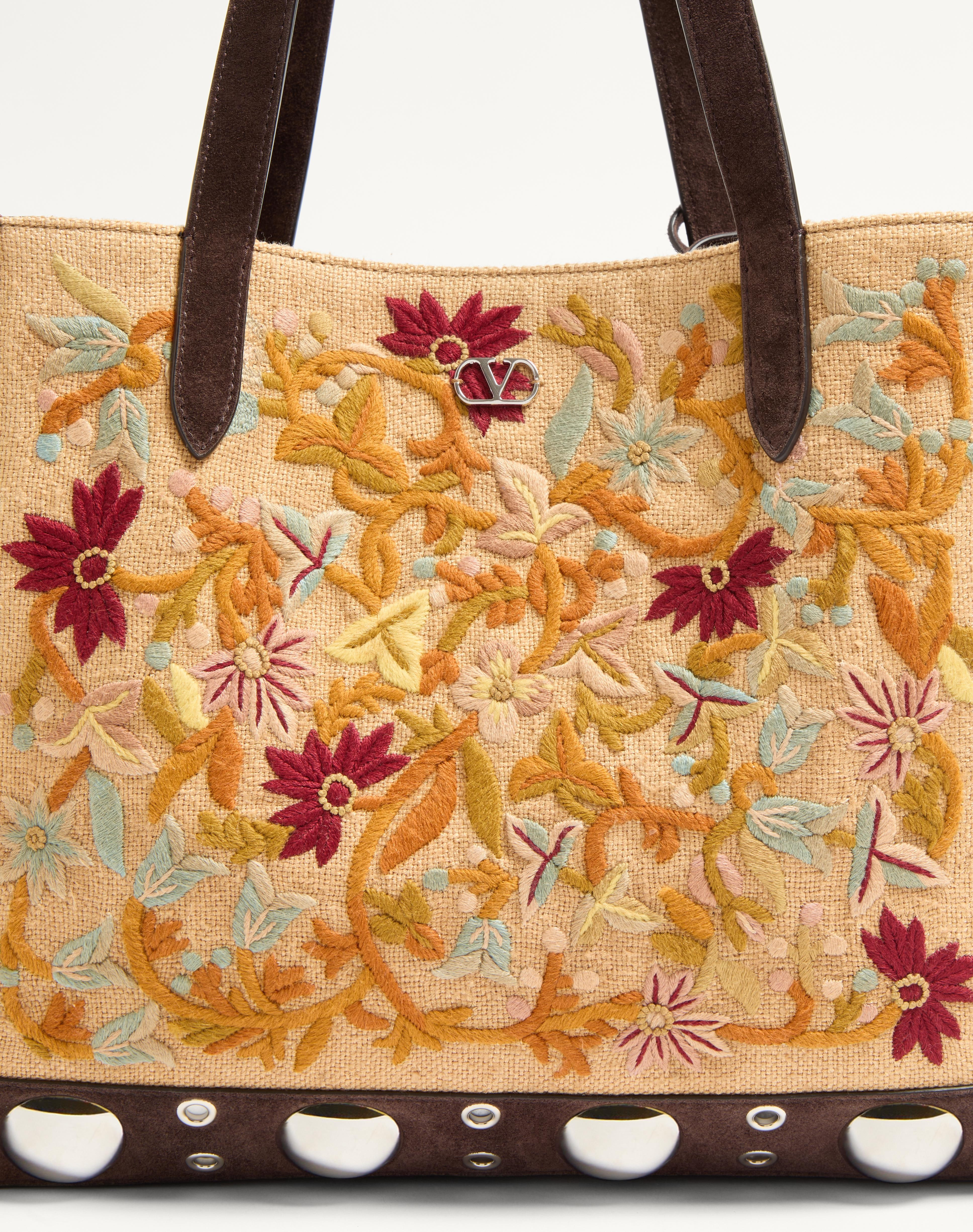 VALENTINO GARAVANI NELLCÔTE MEDIUM EMBROIDERED SHOPPING BAG - 8