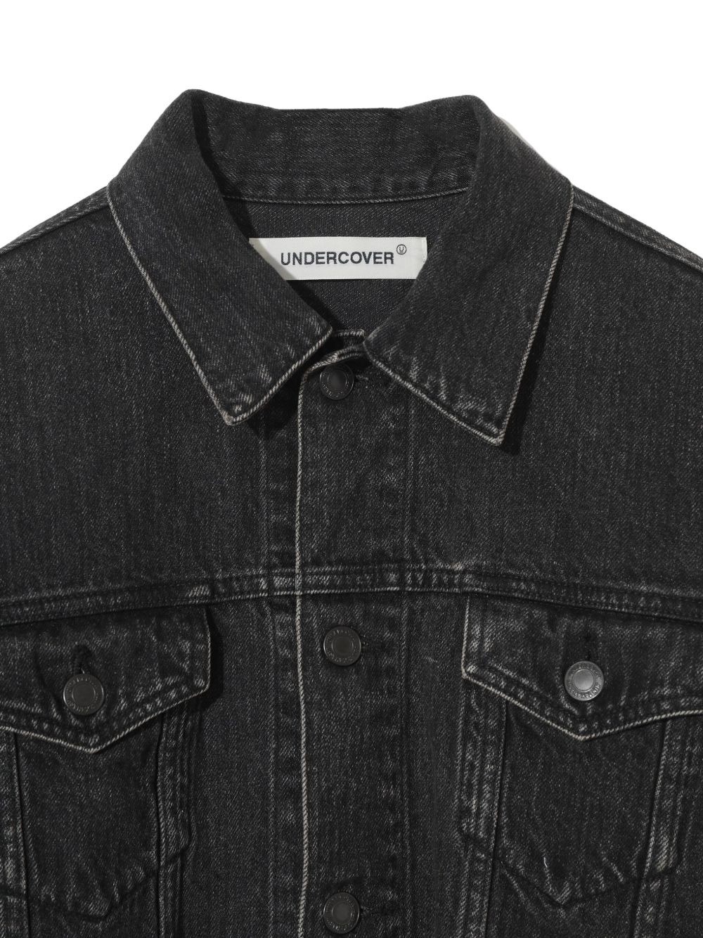denim-panelled cotton jacket - 4