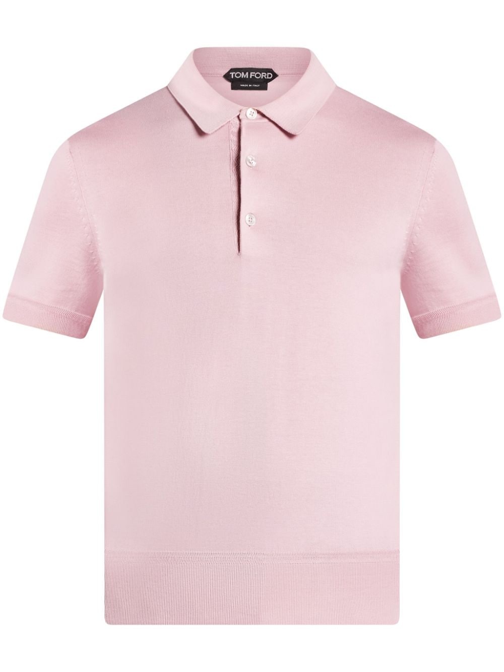 short-sleeve knit polo shirt - 1