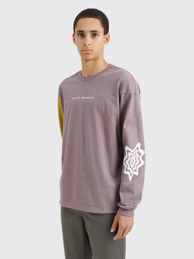 ASICS NOVALIS BIXA LONG SLEEVE PEWTER PURPLE / MEDALLION YELLOW