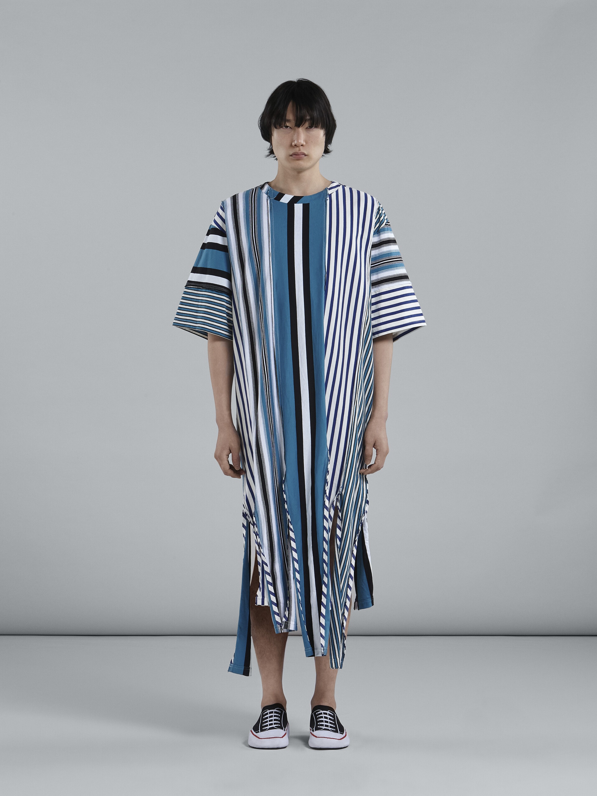 COMPACT STRIPED JERSEY CREWNECK T-SHIRT - 2