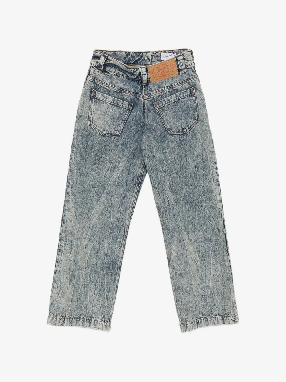 logo-patch straight jeans - 1
