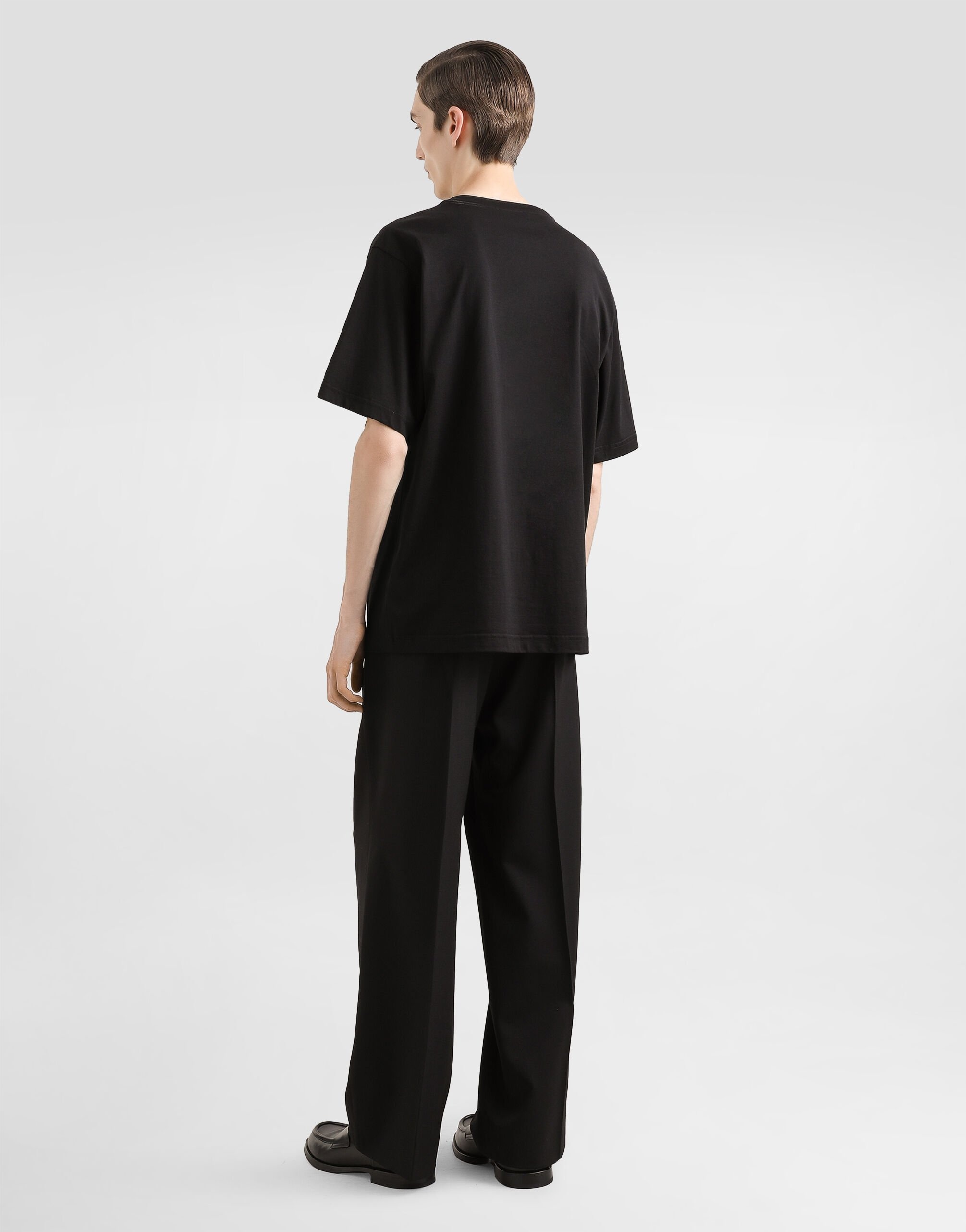 Cotton T-shirt with logo embroidery - 3