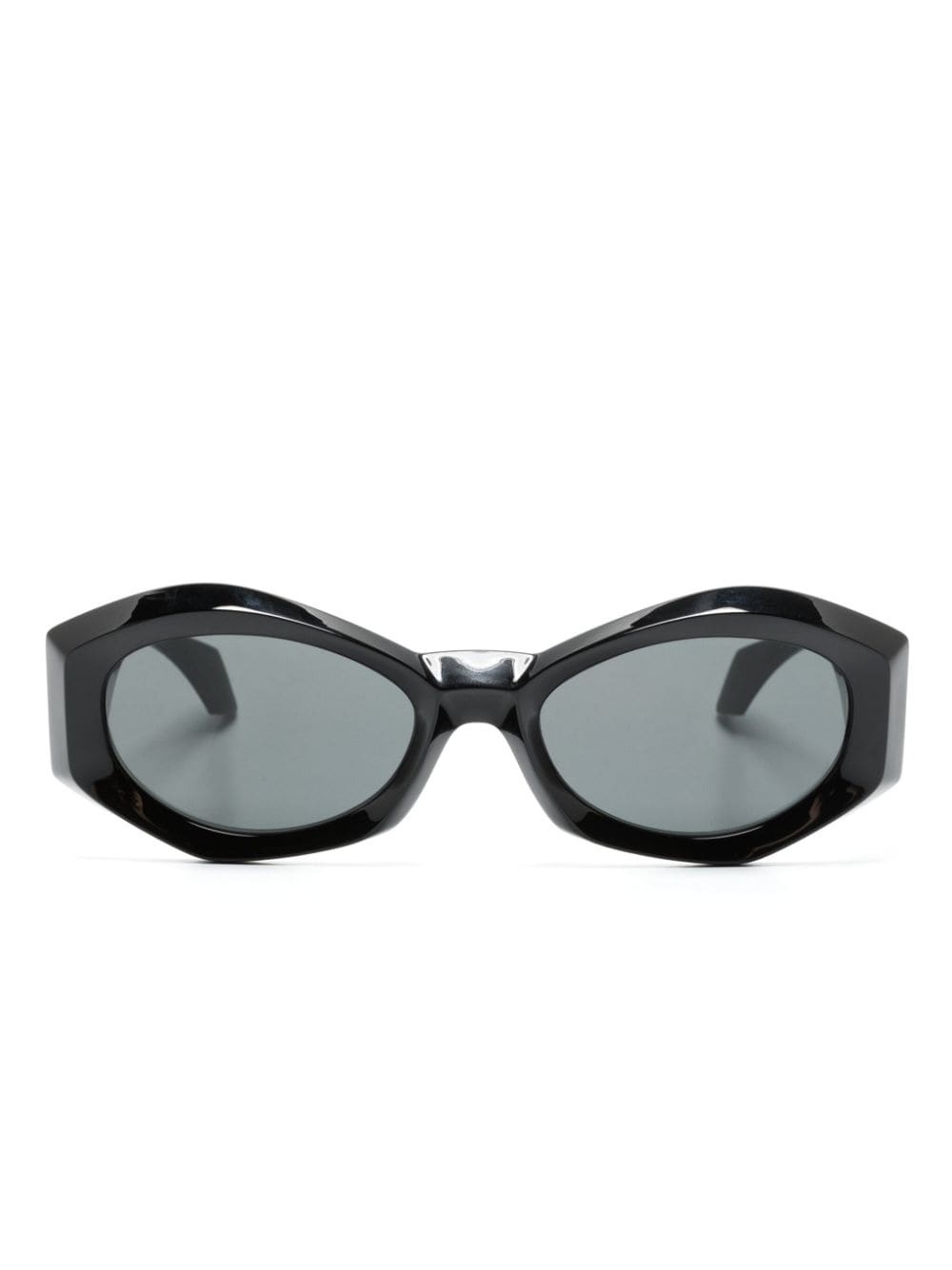 Medusa plaque irregular-frame sunglasses - 1