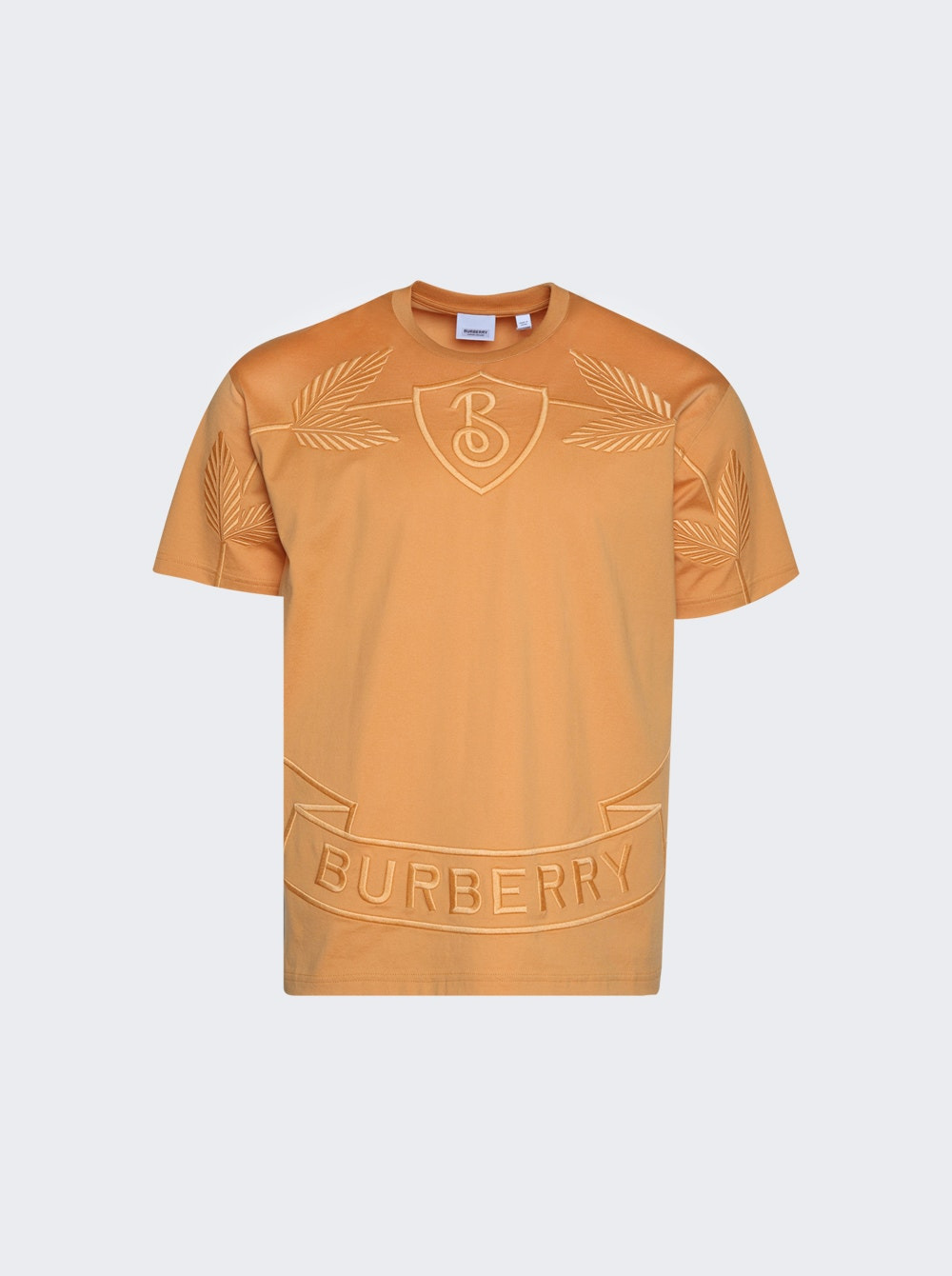 Oak Leaf Crest Cotton T-shirt Dusty Orange - 1