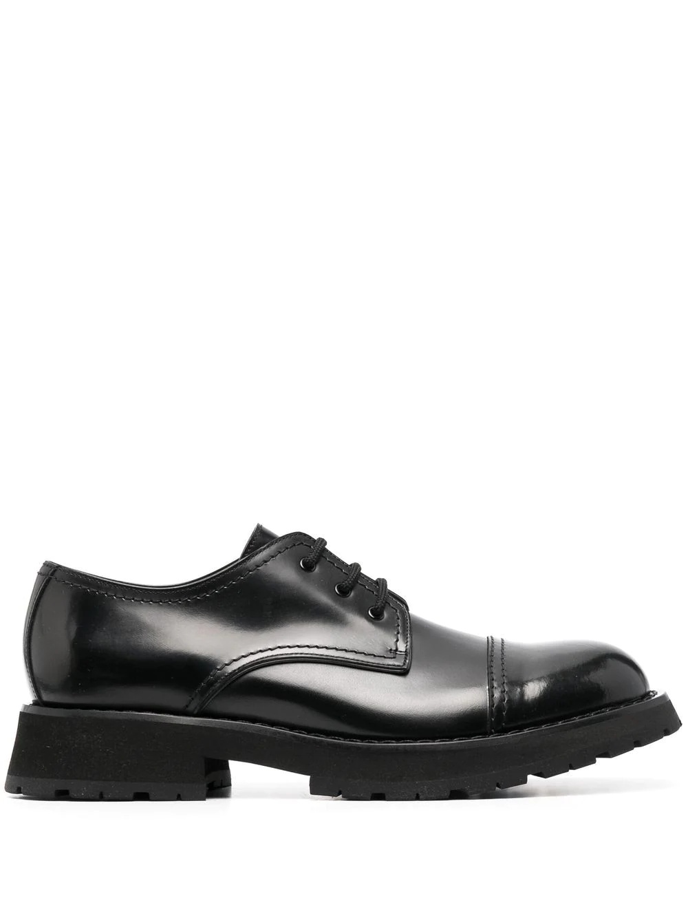 leather lace-up derby shoes - 1