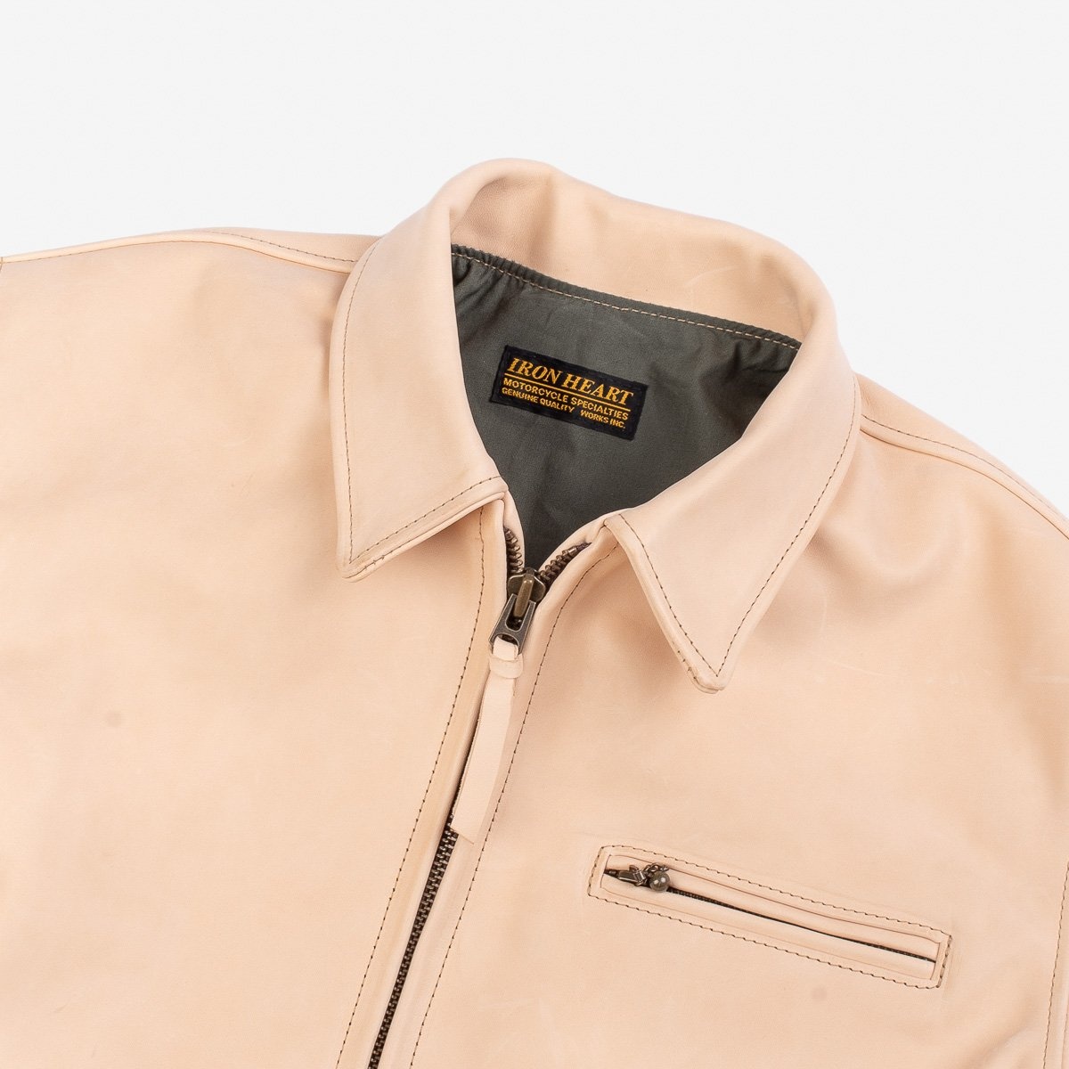 IHSB-BB-NAT Iron Heart x Simmons Bilt Natural Horsehide Jacket - The Bareback - 6