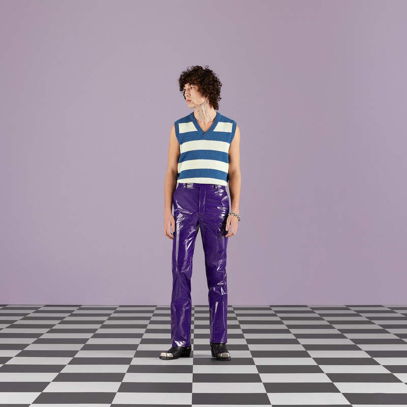 GUCCI Striped wool cashmere knit vest outlook