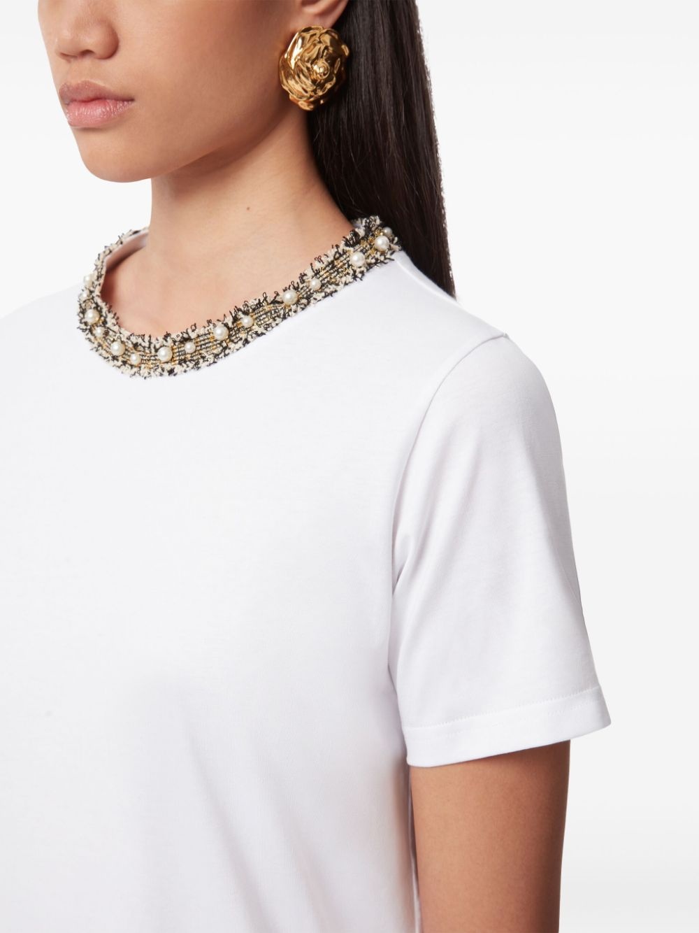 beaded detailing t-shirt - 5