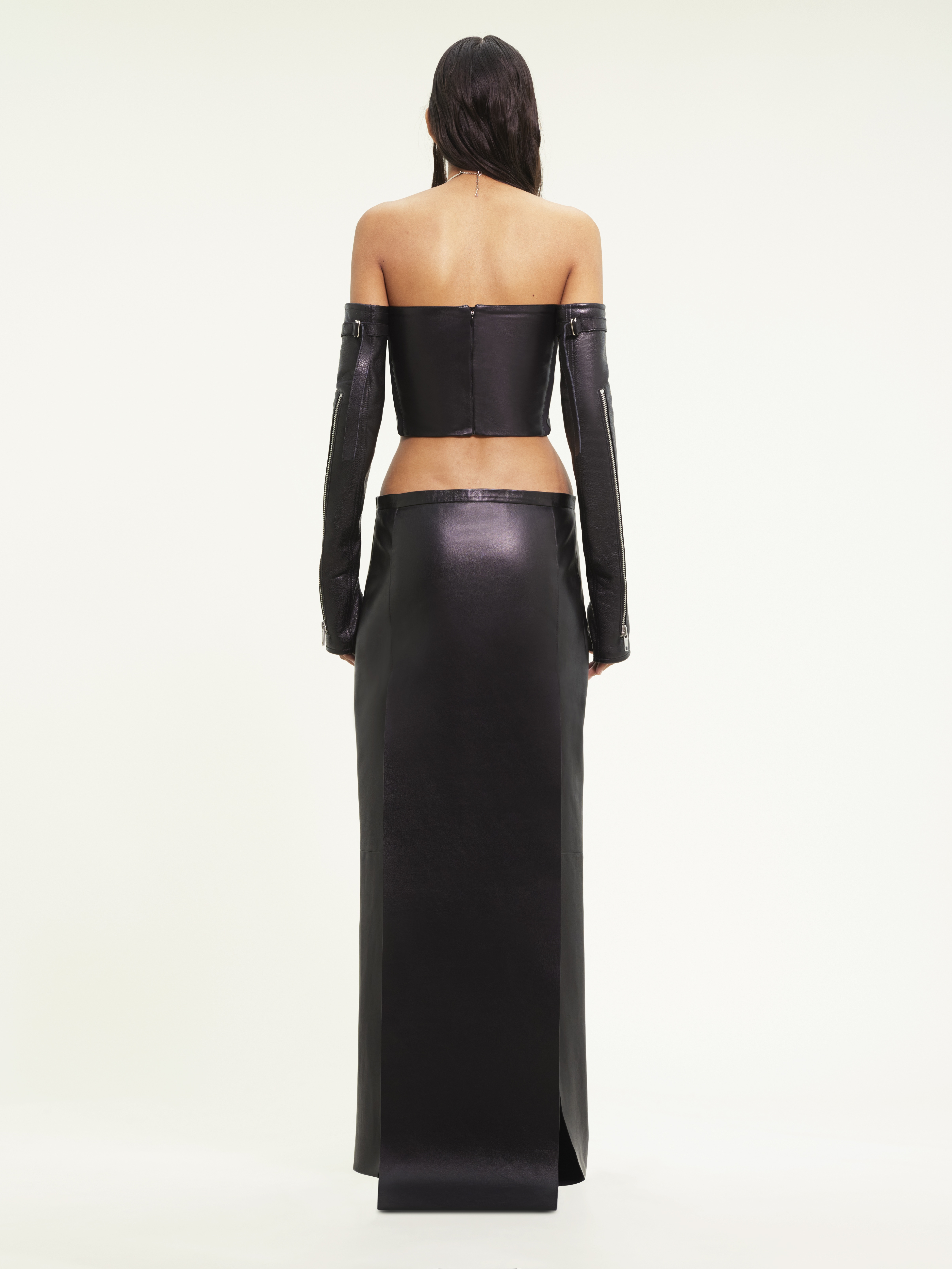 VINTAGE LEATHER LONG SKIRT - 4
