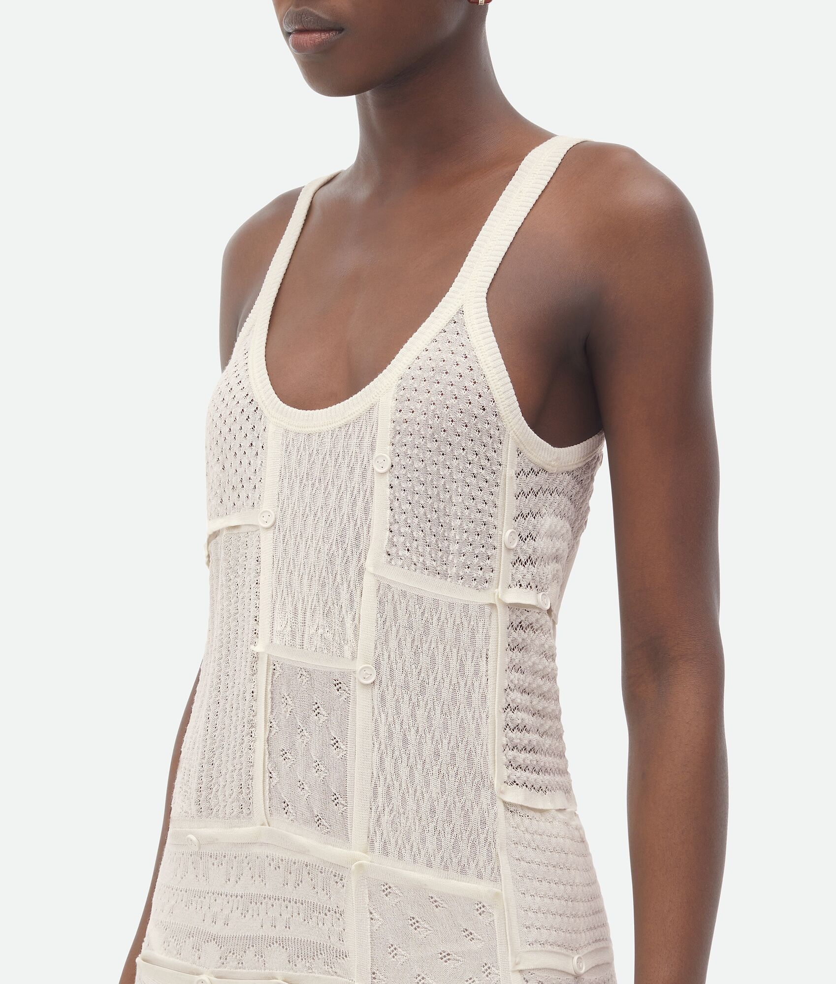 Hand-Patched Pointelle Cotton Midi Dress - 5