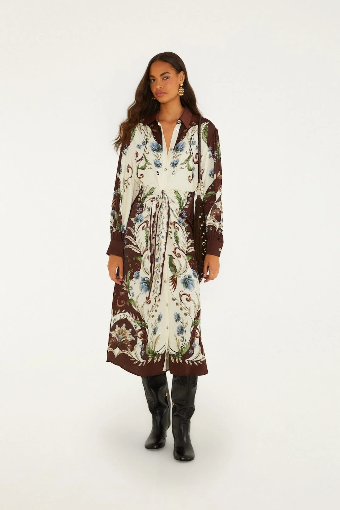Millena Collared Buttoned Midi Dress - 1