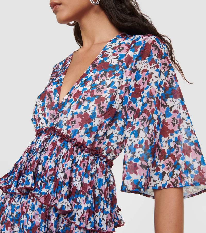 Floral pleated georgette minidress 4