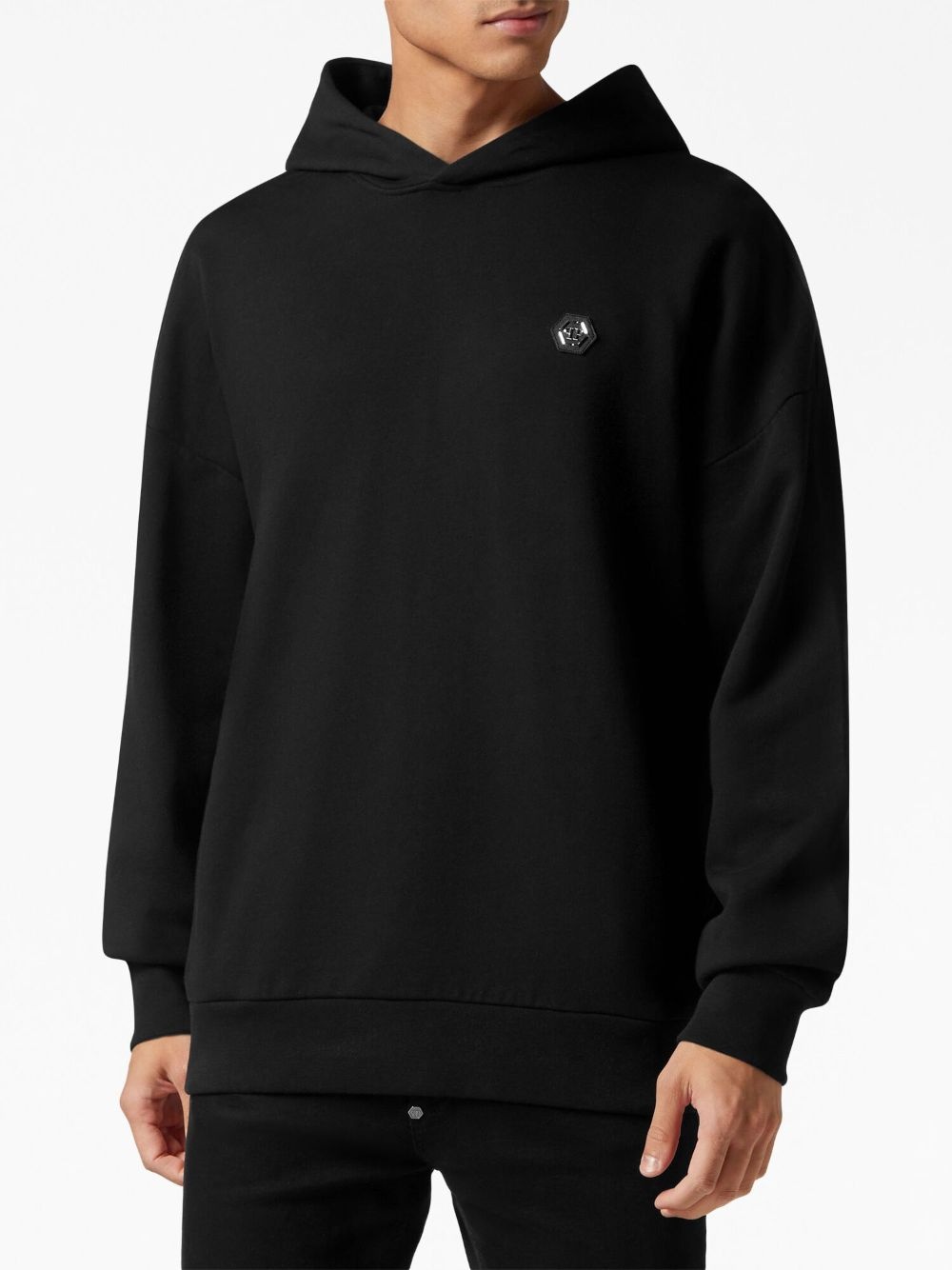 logo-print cotton hoodie - 3