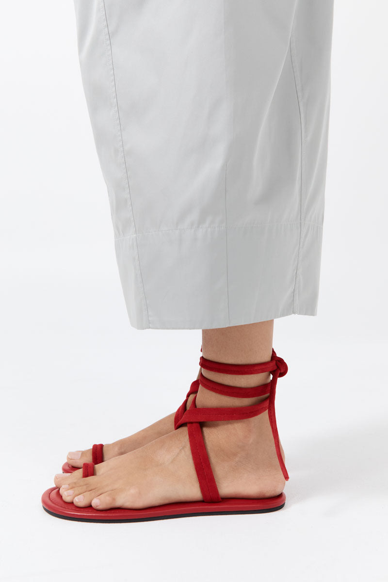 Tie Up Flat - Rosso - 7