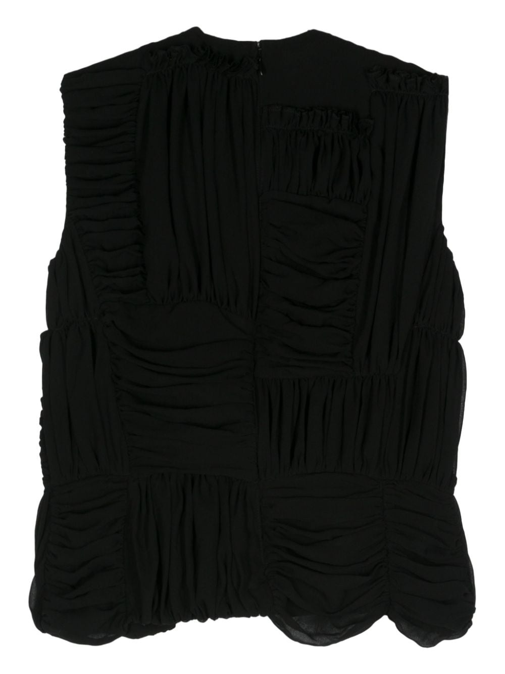 ruched sleeveless top - 2
