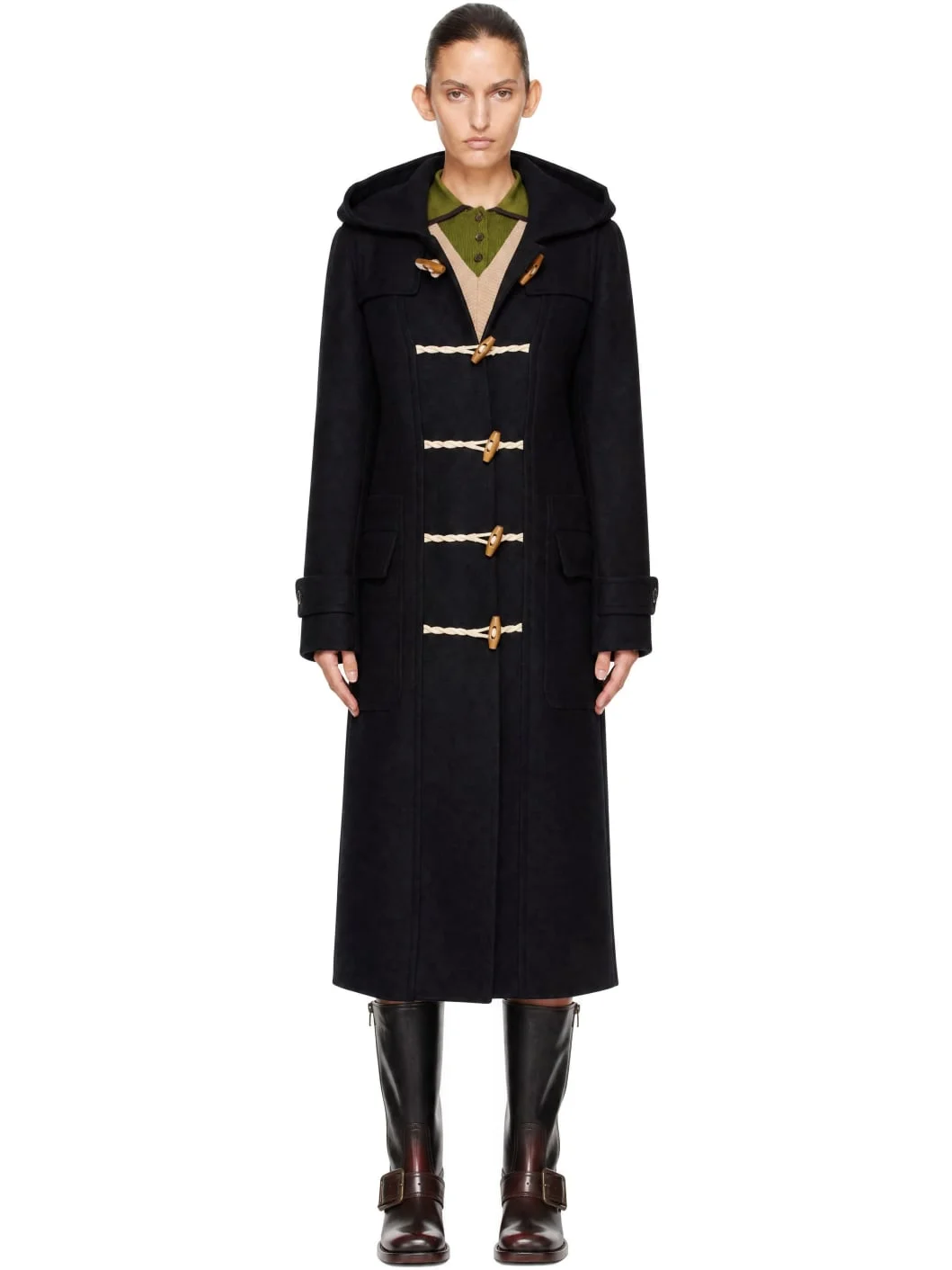 Black Wool Duffle Coat - 1