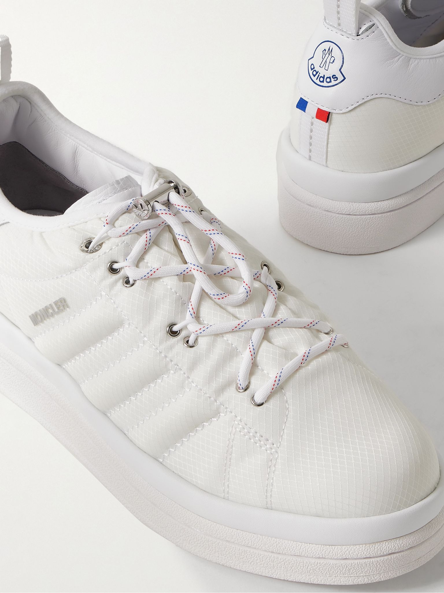 + adidas Originals Campus Leather-Trimmed Quilted GORE-TEX Sneakers White - 6
