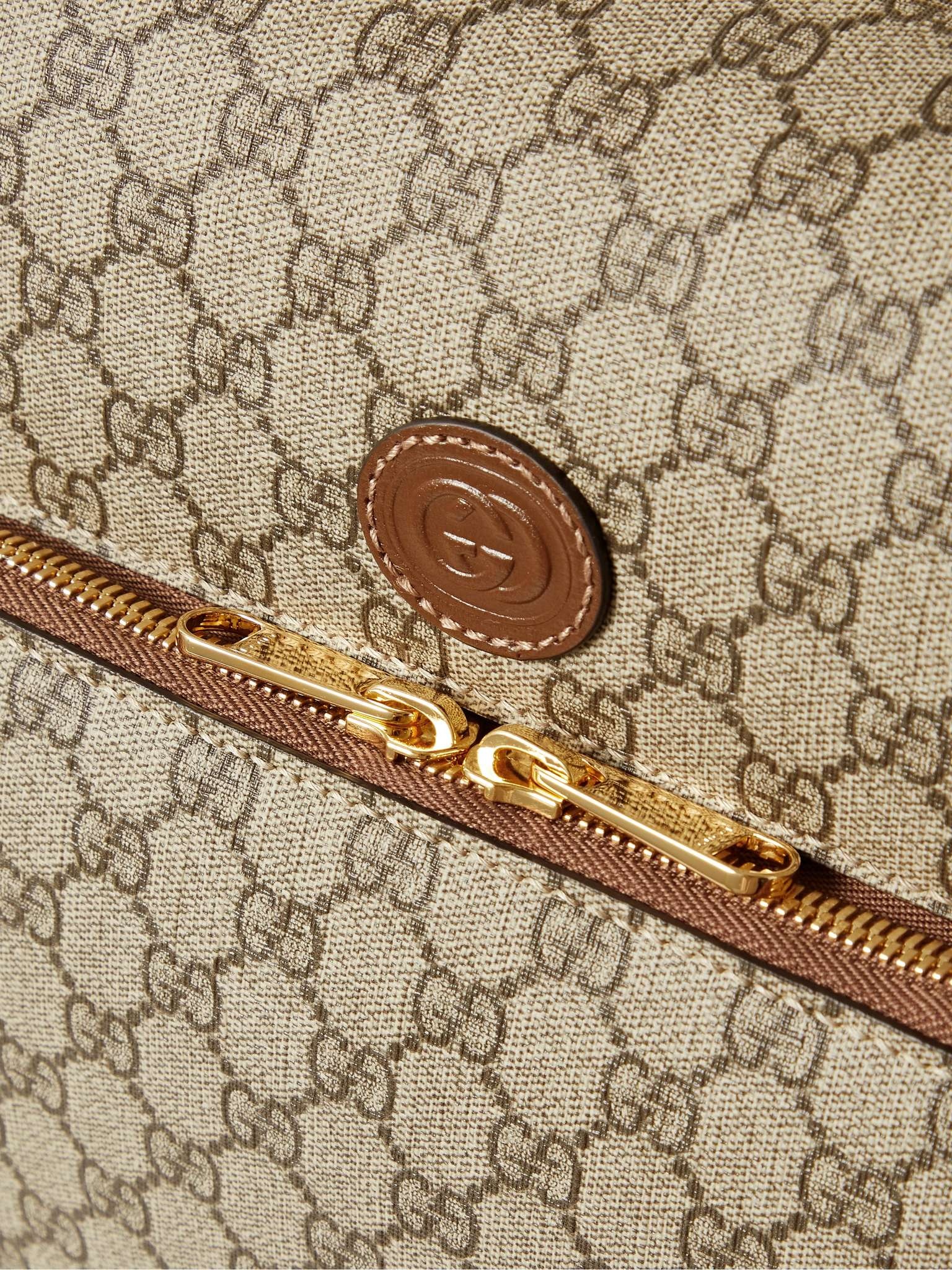 Small Cross-Grain Leather-Trimmed Monogrammed Canvas Suitcase - 5