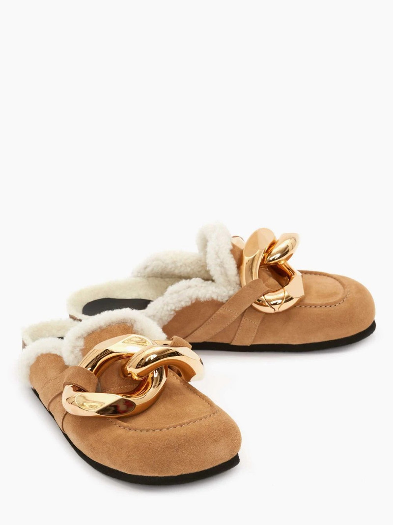 JW Anderson MEN’S SHEARLING CHAIN LOAFER MULES outlook