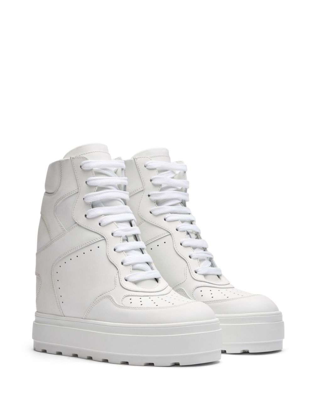 high-top leather sneakers - 2