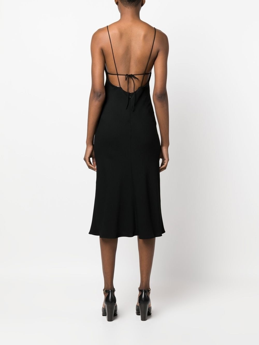 compact silk crepe midi dress - 4