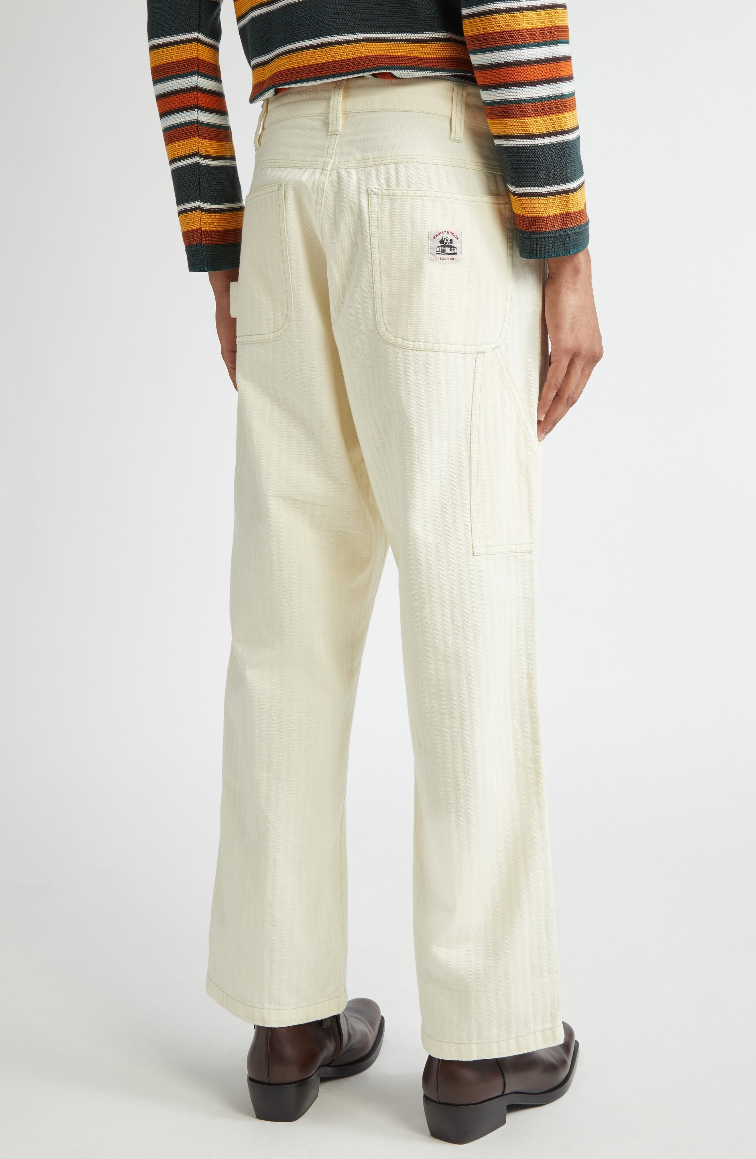 Bode Greenskeeper Knolly Brook Cotton Trousers in Ivory at Nordstrom - 3