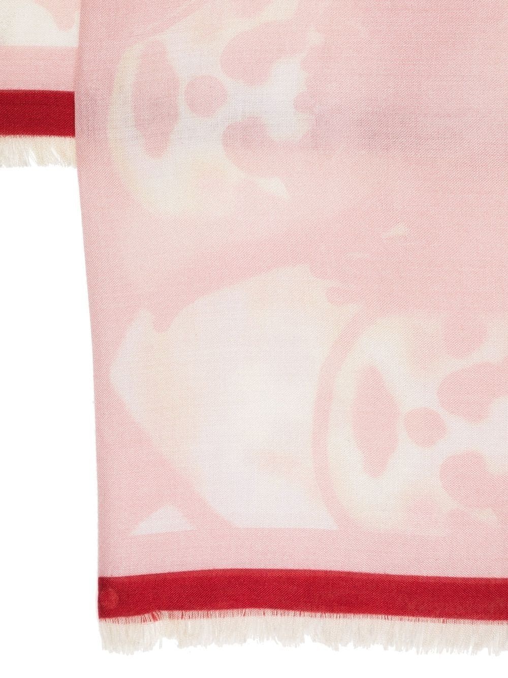 face-print logo-jacquard fringed scarf - 2