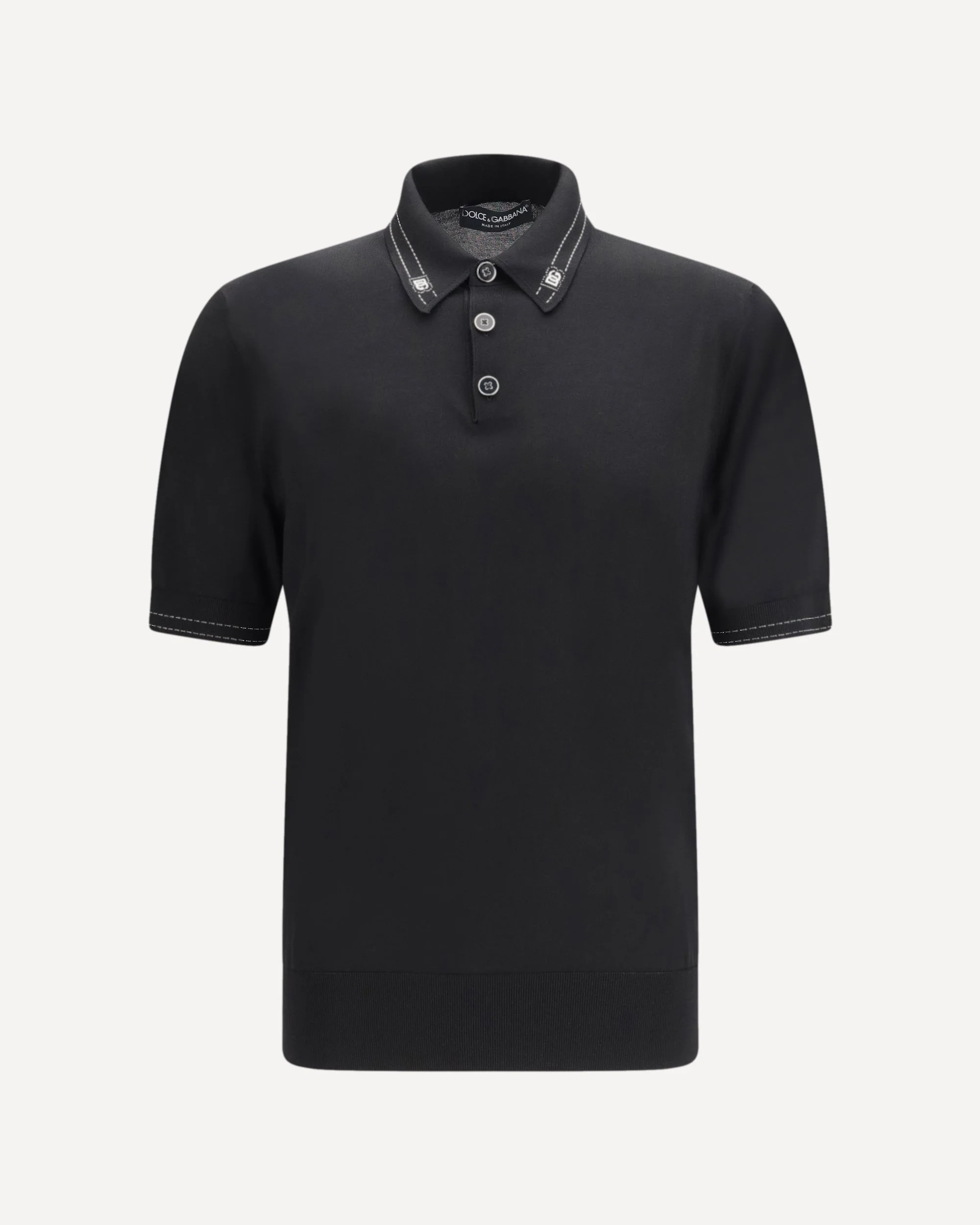 Silk Polo Shirt with polo collar and short sleeves - 1