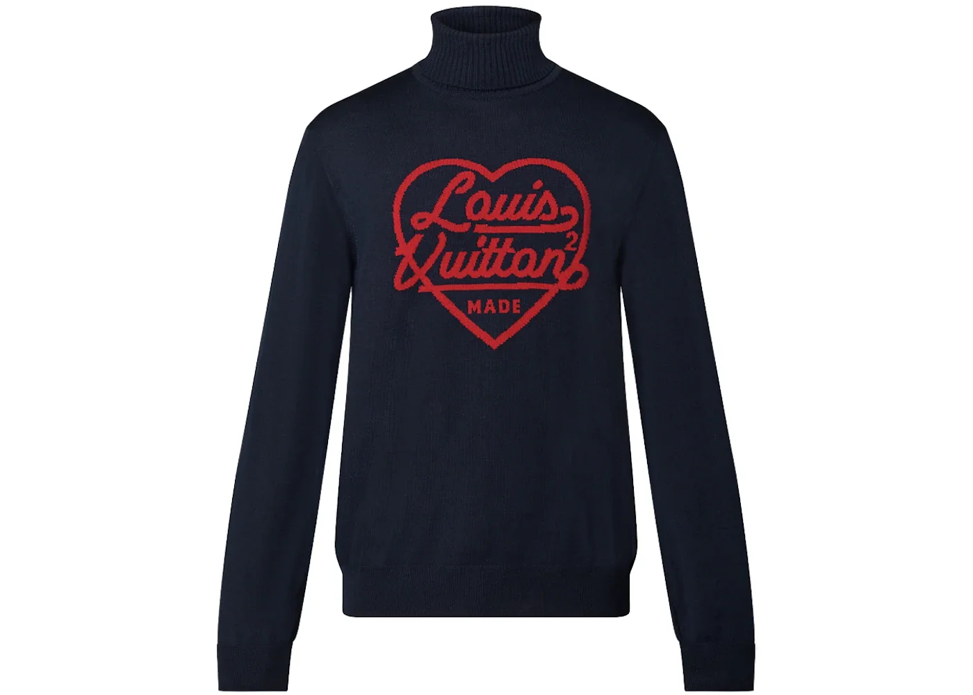 Louis Vuitton x Nigo Intarsia Heart Turtle Neck Dark Ocean - 1