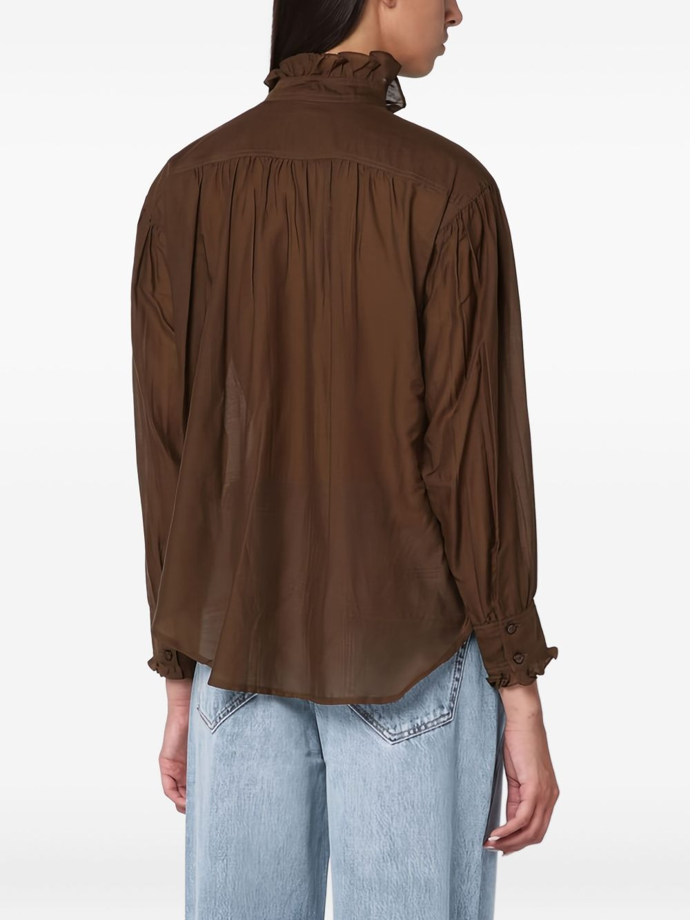 ruffled high-neck blouse - 3
