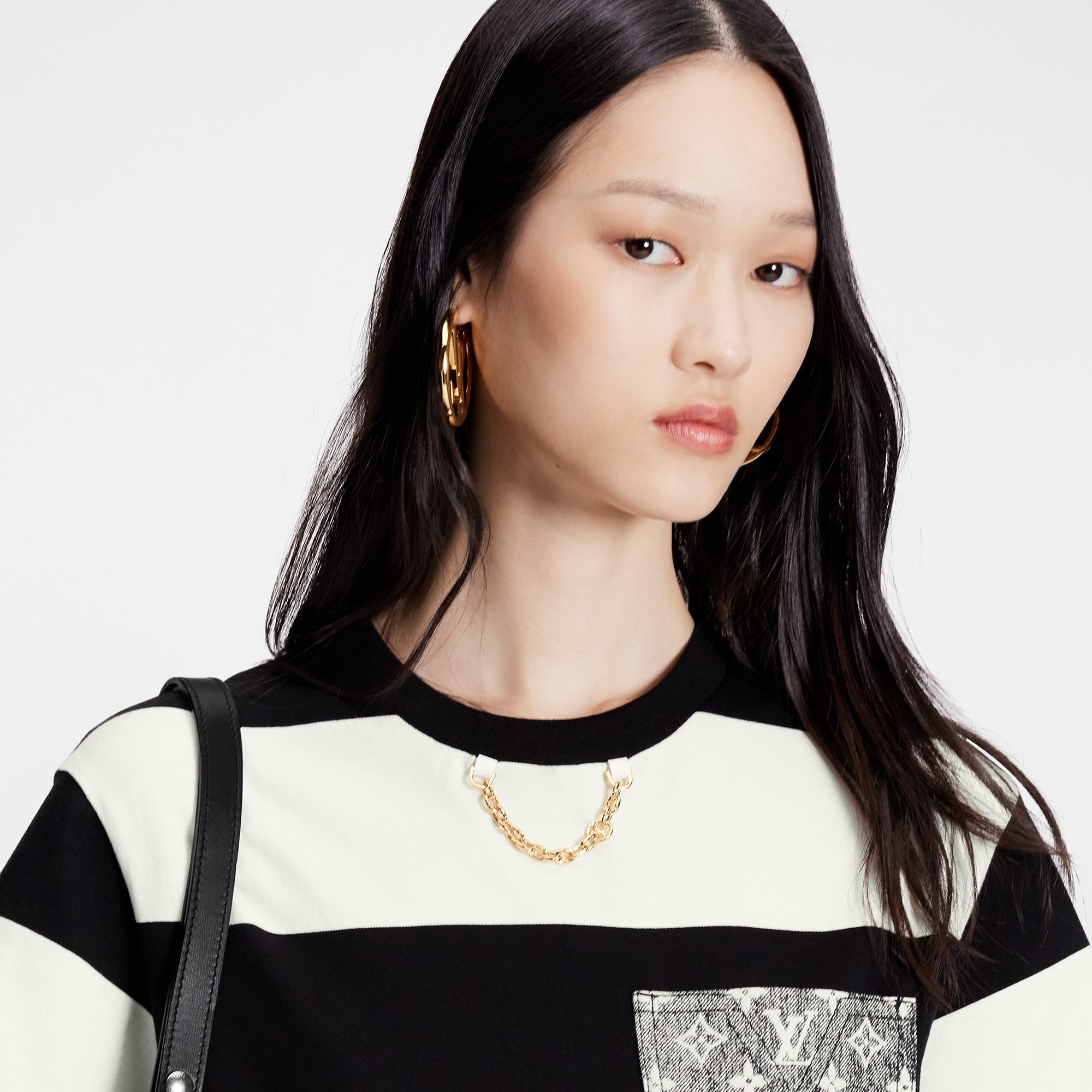 Striped Monogram Pocket T-Shirt Dress - 4