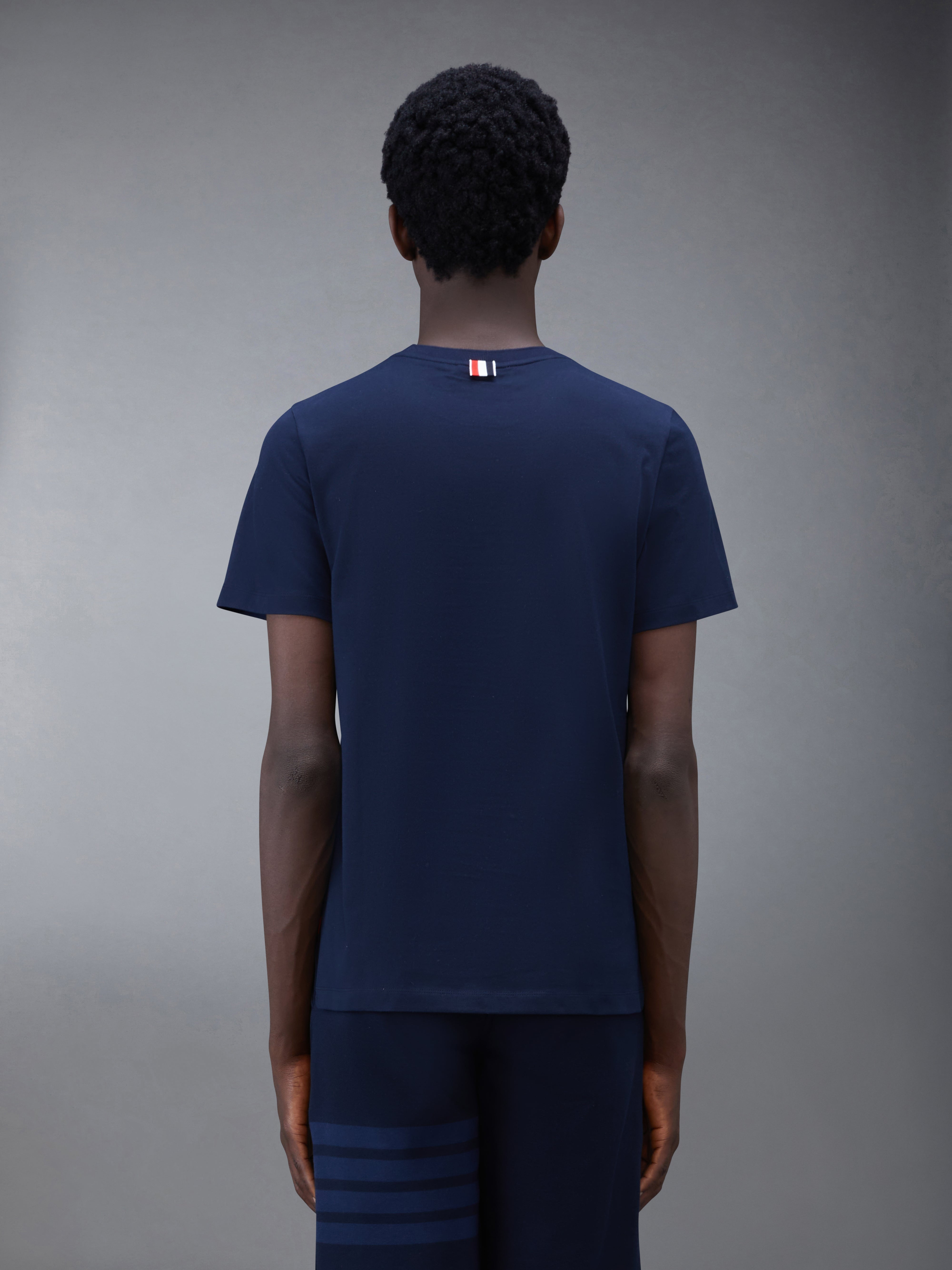 Navy Medium Weight Jersey Side Slit Relaxed Fit Tee - 2