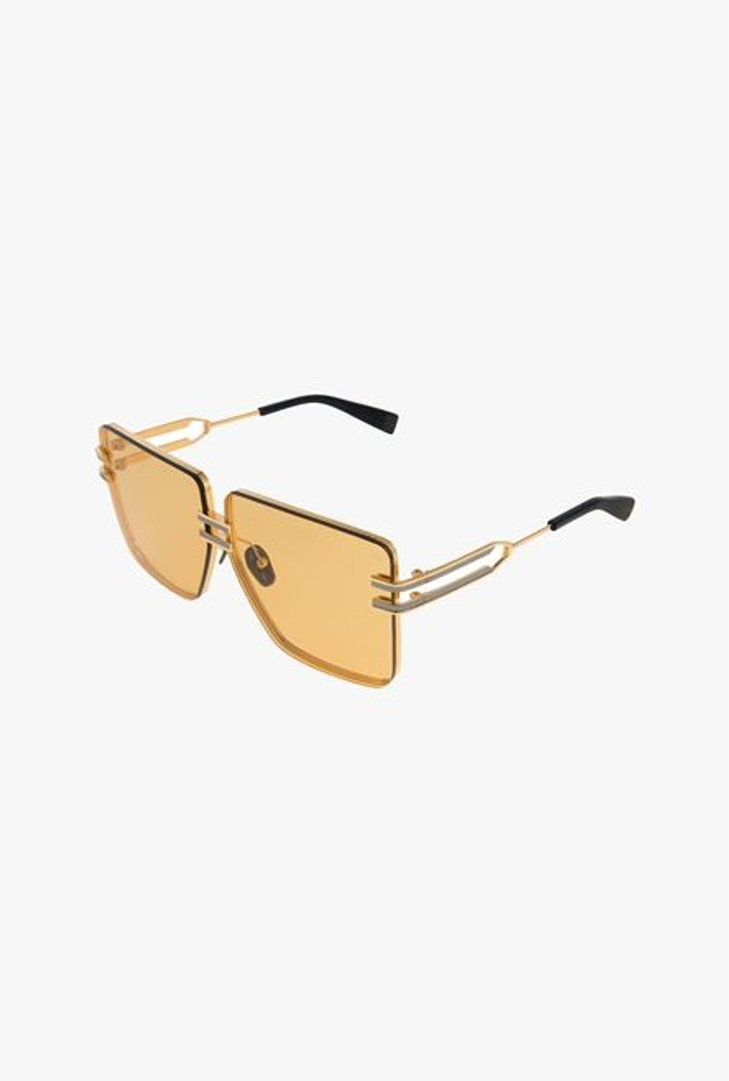 Balmain Gold-tone titanium police-style sunglasses outlook