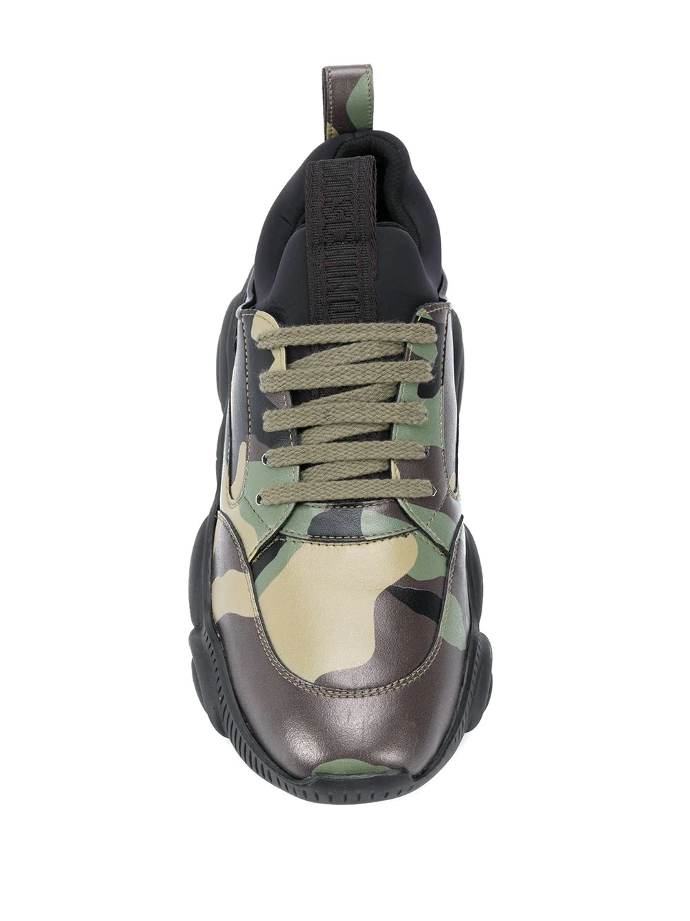 leather camouflage-print Teddy sneakers - 4