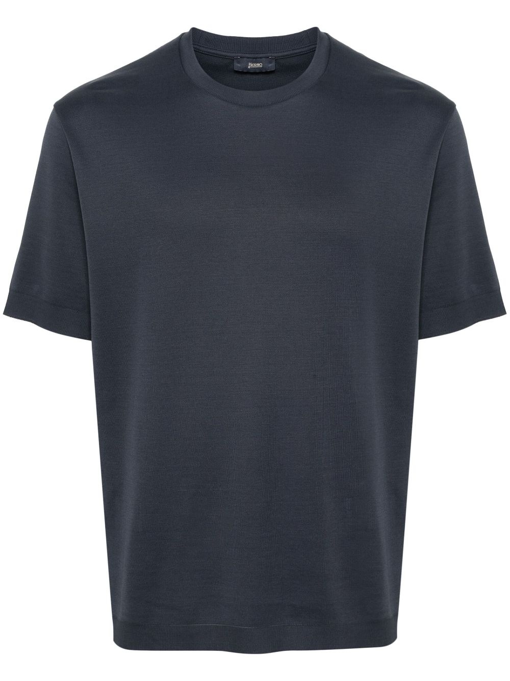 logo-plaque knitted T-shirt - 1
