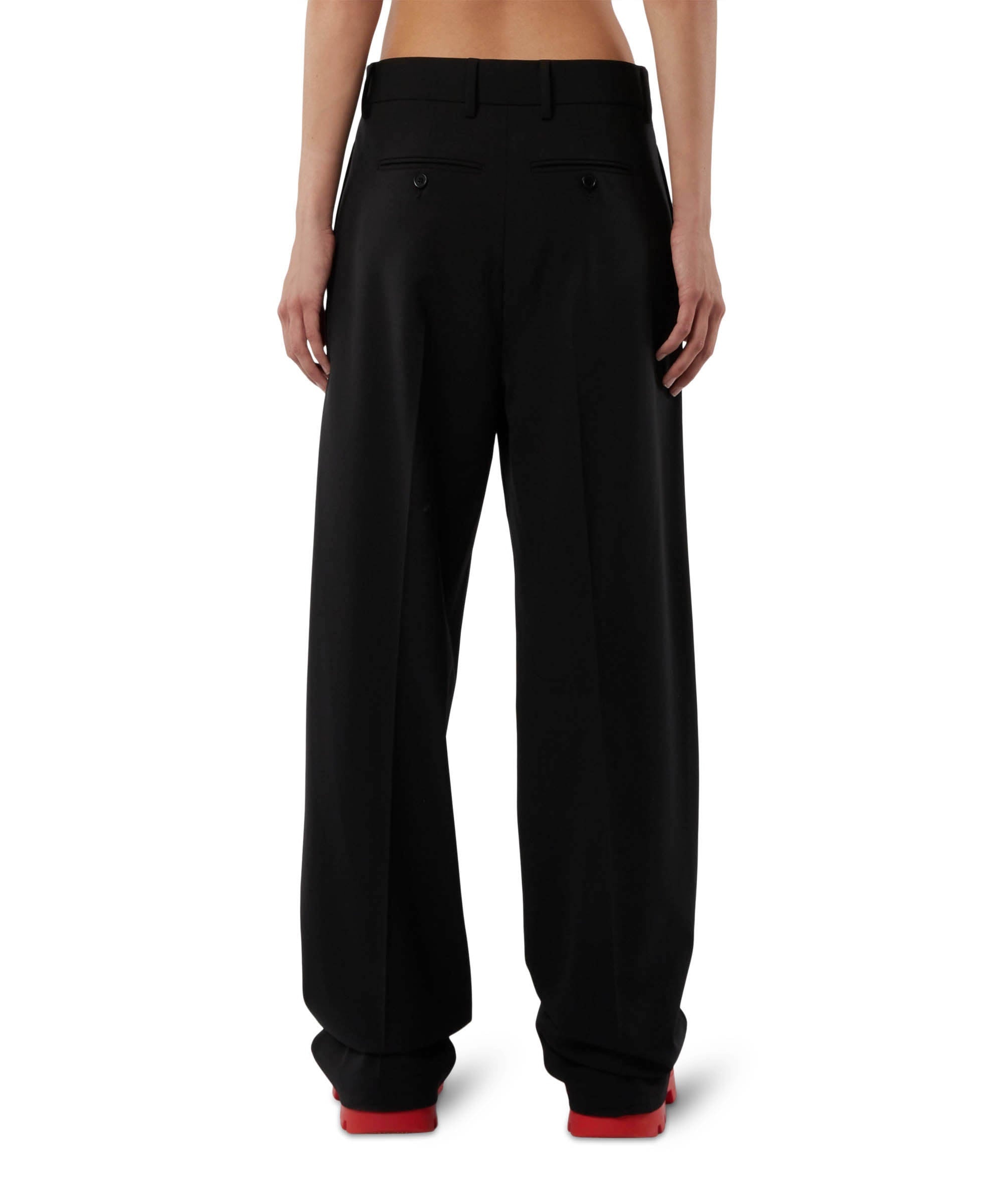 Solid-colour tailoring palazzo trousers in virgin wool - 4