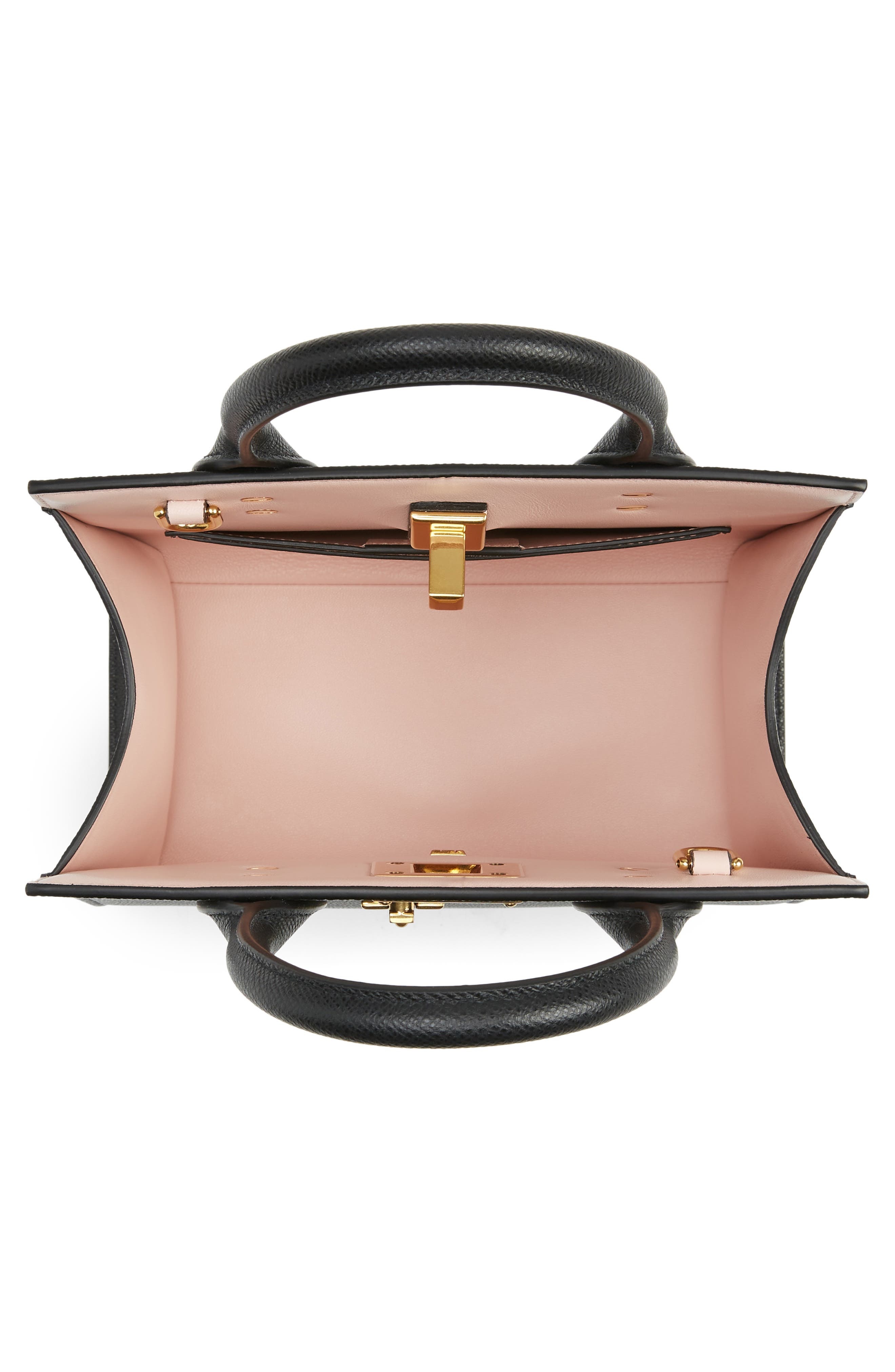 FERRAGAMO Studio Box Mini Leather Top-Handle Bag in Nero /Bonbon at Nordstrom - 5